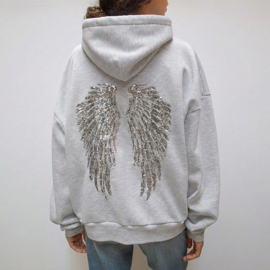 Angel Wings Sequin Hoodie